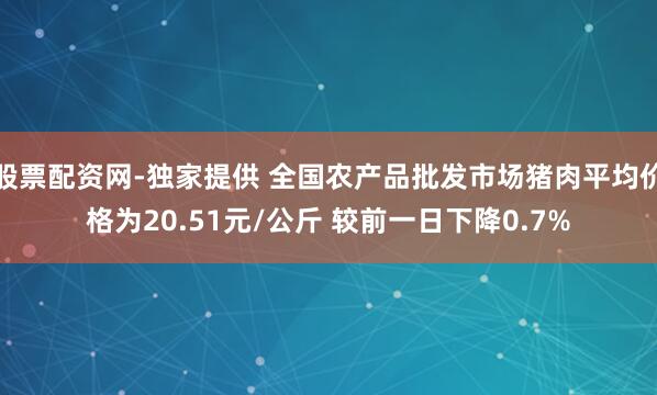 股票配资网-独家提供 全国农产品批发市场猪肉平均价格为20.51元/公斤 较前一日下降0.7%