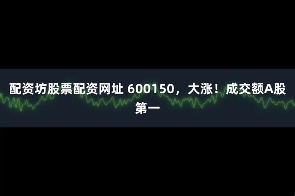 配资坊股票配资网址 600150，大涨！成交额A股第一