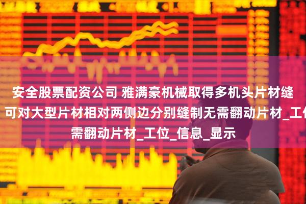 安全股票配资公司 雅满豪机械取得多机头片材缝制设备专利，可对大型片材相对两侧边分别缝制无需翻动片材_工位_信息_显示